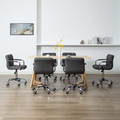 vidaXL Otočné jedálenské stoličky 6 ks tmavosivé látkové
