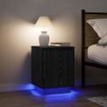 vidaXL Nočné skrinky s LED osvetlením 2 ks Čierna 38x34x50 cm