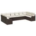 vidaXL Súprava záhradných pohoviek Hnedá 344 x 177,5 x 85 cm polyratan