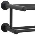 vidaXL Držiak na uteráky Čierna 61 x 23 x 17 cm Nehrdzavejúca oceľ