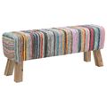 vidaXL lavička 110 x 30 x 45 cm Skutočná koža Viacfarebný