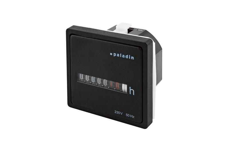 Počítadlo provoz. hodin PALADIN BW 40.28, 230V, 50Hz, černé, do PANELU, s rám., 55x55mm