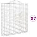 vidaXL Oblúkové gabionové koše 7ks 200x30x220/240cm pozinkované železo