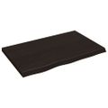 vidaXL Stolová doska tmavohnedá 80x50x(2-4) cm ošetrený dubový masív