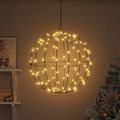 vidaXL Lopta 160 LED Teplá biela 50,5 x 50,5 x 52 cm Kov