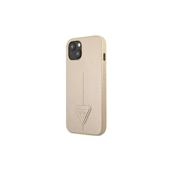 Obal Guess pre iPhone 14 6,1" GUHCP14SPSATLE béžová HC Saffiano PU Triangle