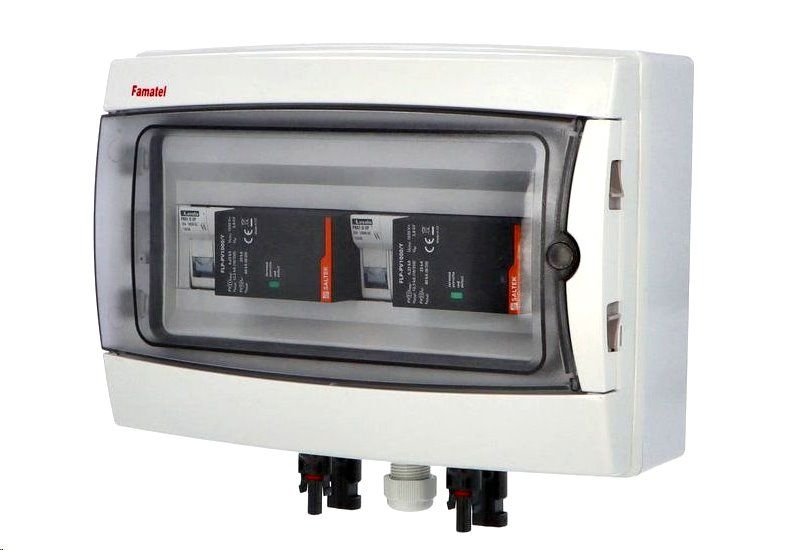 Rozvaděč SolarBOX FAMATEL fr014 T1+T2 (1000V DC) pro 2 stringy IP65 certifikovaný