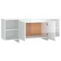 vidaXL TV skrinka lesklá biela 130x35x50 cm drevotrieska