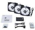 CHIEFTEC sada ventilátorů Tornado / 3x 120mm fan / RGB LED / RGB ovladač / Dálkové ovládání / ultratichý 16 dBa Ventilátor, 120mm, RGB podsvícení, ultratichý 16dBa, RGB ovladac, dálkové ovládání, sada 3ks