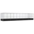 vidaXL Voliéra s nadstavcom strieborná 1039x207x212 cm oceľ