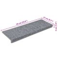 vidaXL Schodové rohože 15 ks 65x21x4 cm svetlosivé s obdĺžnikovým okrajom