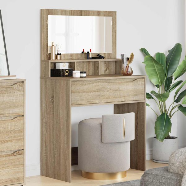 vidaXL Toaletné stolíky do spálne Sonoma dub 80 x 39,6 x 135 cm