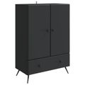 vidaXL Servírovacia skriňa Čierna 66 x 34,5 x 95 cm Kompozitné drevo