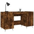 vidaXL Stôl dymový dub 140x50x75 cm kompozitné drevo