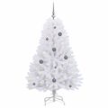 vidaXL Umelý Sklápací Vianočný Stromček LED Biela 80 x 80 x 150 cm