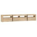 vidaXL TV skrinka s LED svetlami dub sonoma 210 x 35 x 40 cm