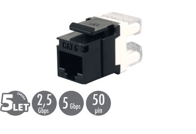 Zarezávací keystone Solarix CAT6 UTP SXKJ-6-UTP-BK