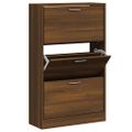 vidaXL Botník hnedý dub 63x24x103 cm spracované drevo