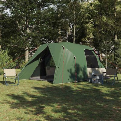 vidaXL Dómový stan pre 6 osôb so strechou Zelená 500 x 314 x 206 cm
