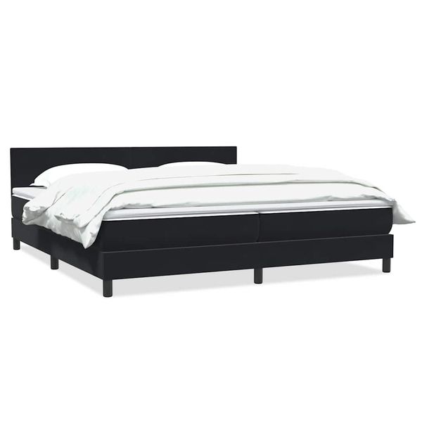 vidaXL Box Spring Posteľ s matracom Čierna 200x220 cm Zamat