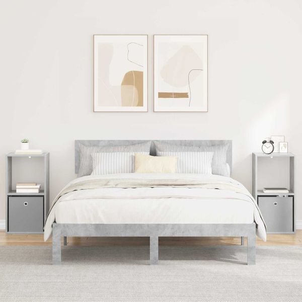 vidaXL Nočný stolík so zásuvkou 2 pcs Betónová šedá 35 x 32 x 68,5 cm