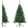 vidaXL Umelý polovičný vianočný stromček+stojan, zelený 120 cm, PVC