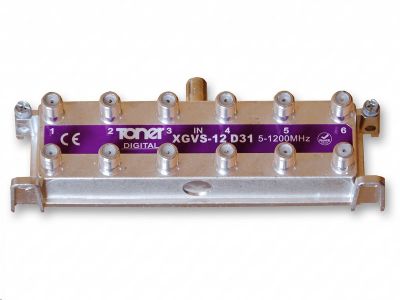 Anténní rozbočovač Toner XGVS-12D31 - 12x F - (5 -1200MHz), útlum 13dB