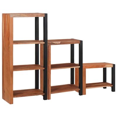 vidaXL Regál na knihy 3 pcs Hnedá 50 x 30 x 110 cm