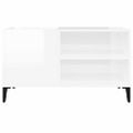 vidaXL Skrinka na platne lesklá biela 84,5x38x48 cm kompozitné drevo