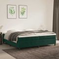 vidaXL Posteľný rám s boxspringom tmavozelený 200x200 cm zamat