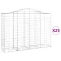 vidaXL Oblúkové gabionové koše 25 ks 200x50x140/160 cm pozink. železo