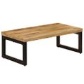 vidaXL Konferenčný stolík 100x50x35 cm, mangový masív a oceľ