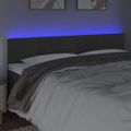 vidaXL Čelo postele s LED tmavosivé 180x5x78/88 cm zamat