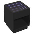 vidaXL Nočný stolík s nekonečnými LED čierny 40x40x50 cm