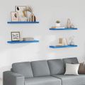 vidaXL Plávajúce nástenné police 4 ks modré 80x23,5x3,8 cm MDF