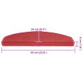 vidaXL Schodové rohože 20 ks 65x24x4 cm červené, polkruhové, veľké