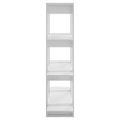 vidaXL Knižnica/deliaca stena lesklá biela 100x30x123,5 cm