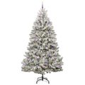 vidaXL Umelý Sklápací Vianočný Stromček 300 LED Zelená a biela 270 cm