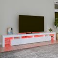 vidaXL TV skrinka s LED svetlami biela 260x36,5x40 cm