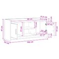 vidaXL TV skrinka 102 x 33 x 47 cm Dymový dub Kompozitné drevo