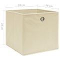 vidaXL Úložné boxy 10 ks, netkaná textília 28x28x28 cm, krémové