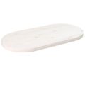 vidaXL Stolová doska biela 80x40x2,5 cm masívna borovica oválna