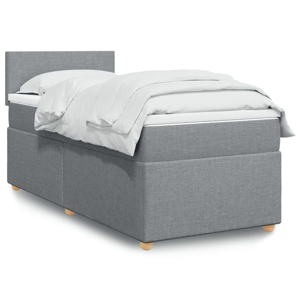 vidaXL Boxspring posteľ s matracom bledosivý 100x200 cm látka
