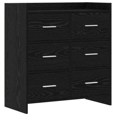 vidaXL Servírovacia skriňa Čierny dub 75 x 33 x 80 cm Kompozitné drevo
