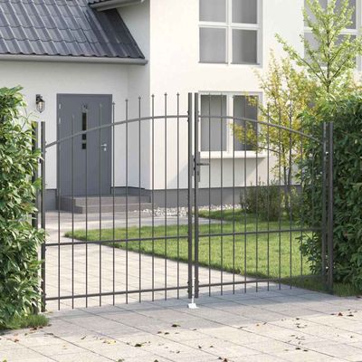 vidaXL Dvojitá brána WOERDEN 299,5 x 224,5 cm Oceľ Sivá Zamykateľné
