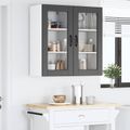 vidaXL Nástenný sklenený kabinet LUCCA 2 ks Čierna Kompozitné drevo