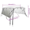 vidaXL Strieška Bimini so 4 oblúkmi a stenami 243x(185-198)x137 cm