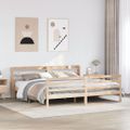 vidaXL Posteľný rám s čelom 200x200 cm masívna borovica