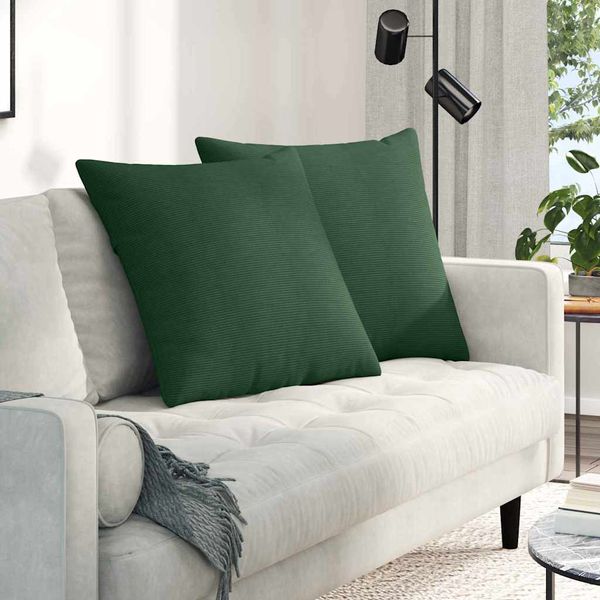 vidaXL Vankúše na pohovku 2 pcs Tmavozelená 60 x 60 cm