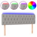 vidaXL Čelo postele s LED bledosivé 160x7x78/88 cm látka